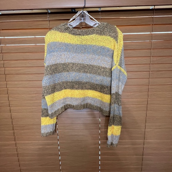 Moon & Madison Sweater L Knit Crewneck Ribbed Chunky Sweatshirt Top Stripe. Sz S - Picture 2 of 7